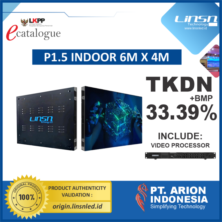 Paket Videotron Indoor P1.5 6mx4m